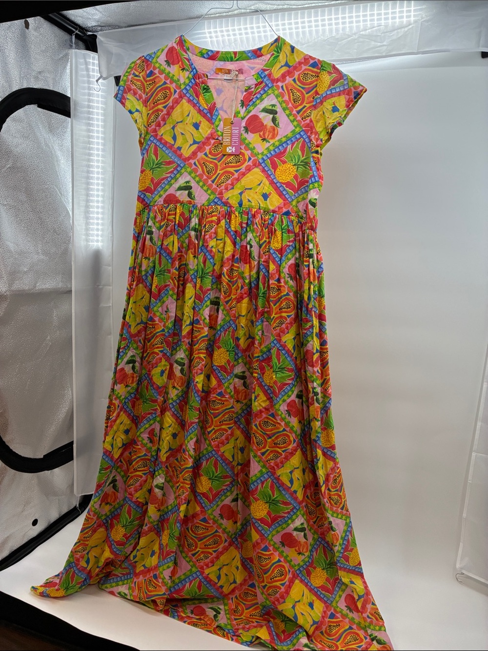 Bright Tropical Print Maxi Dress - Multicolor